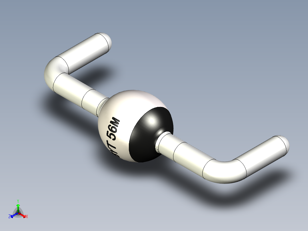 SOD-64型二极管外壳，本体4.2 x d4.3毫米，引线直径1.35毫米正等轴测图
