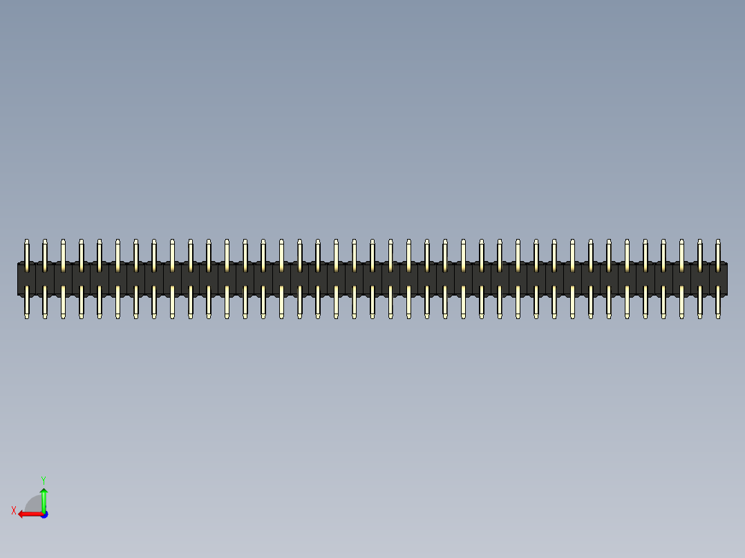 彩色公排针 100mil 2.54mm 系列-DS1022_black_78p_100mil_TypeSMT_rev1.0后视图