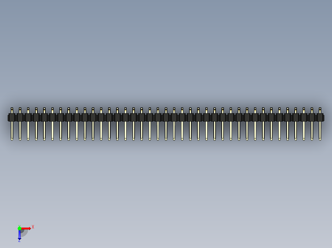 彩色公排针 100mil 2.54mm 系列-DS1022_black_78p_100mil_TypeSMT_rev1.0俯视图