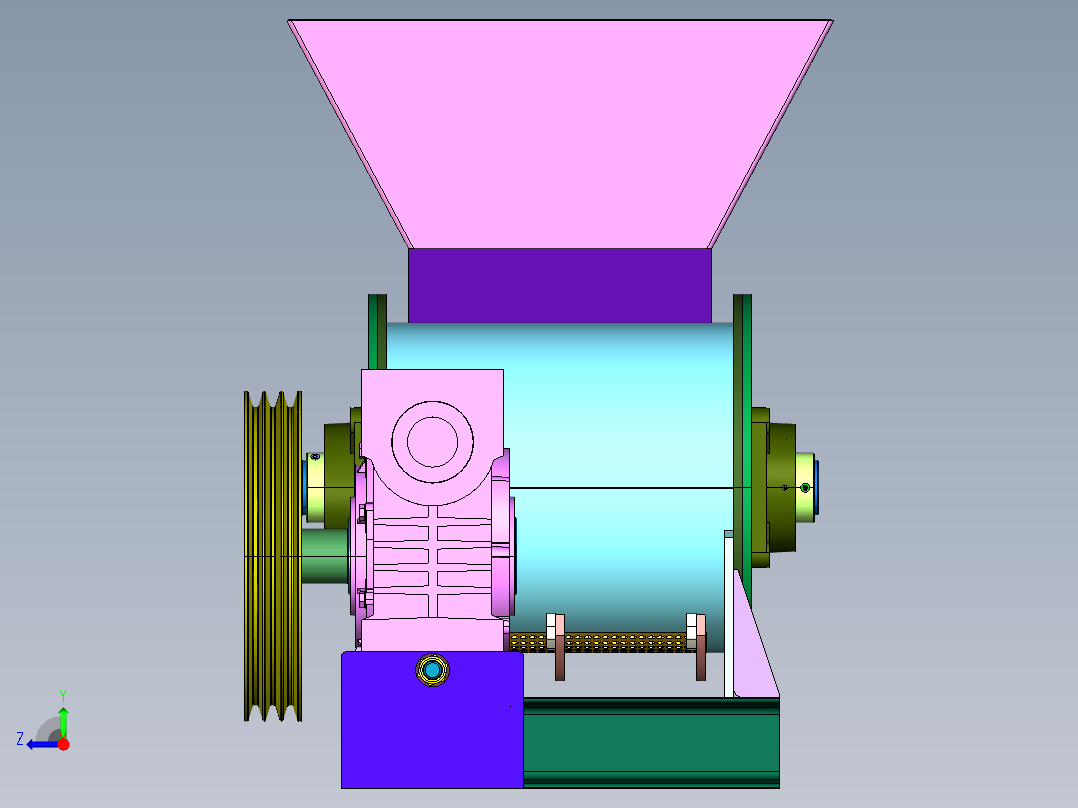 小功率经济型粉碎机右视图