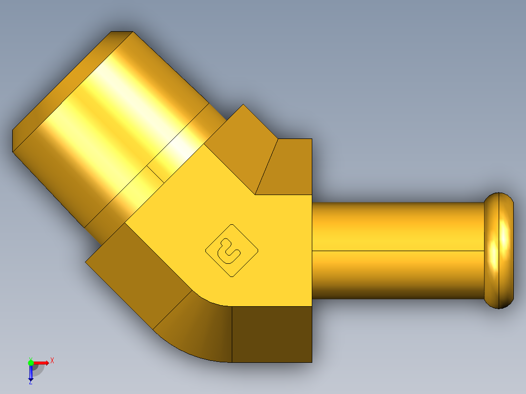 倒齿式工业管接头Beaded Hose Barb 45Deg Elbow Tube to Male Pipe 179HB-6-6俯视图