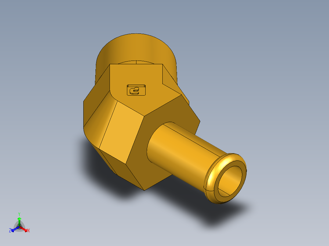 倒齿式工业管接头Beaded Hose Barb 45Deg Elbow Tube to Male Pipe 179HB-6-6正等轴测图