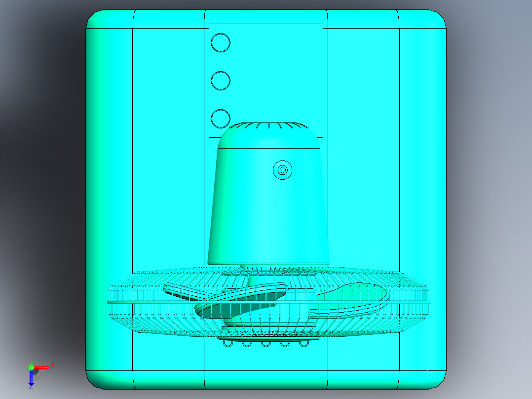 坐式电扇反求创新设计【含图和文档】俯视图