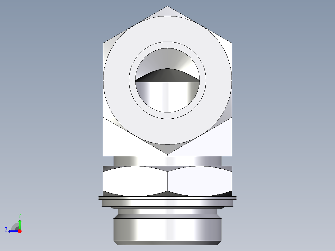 卡套式工业通用硬管接头EO_Adjustable_Locknut_elbow_WEE30ZSRCF右视图
