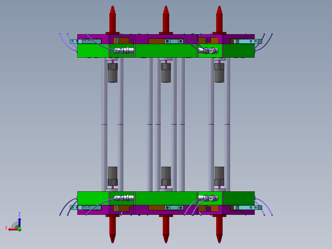 模组机械电解链接头后视图
