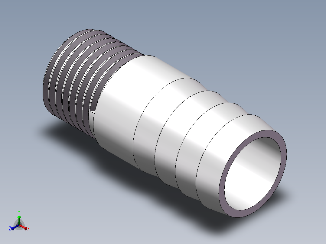 水管接头-直通 DN15正等轴测图