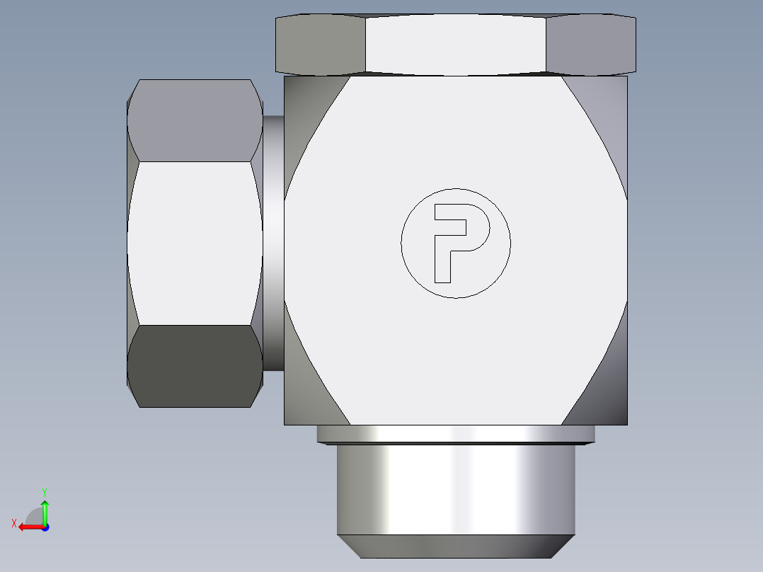 卡套式工业通用硬管接头EO_High_pressure_banjo_elbow_WH35ZLM71后视图