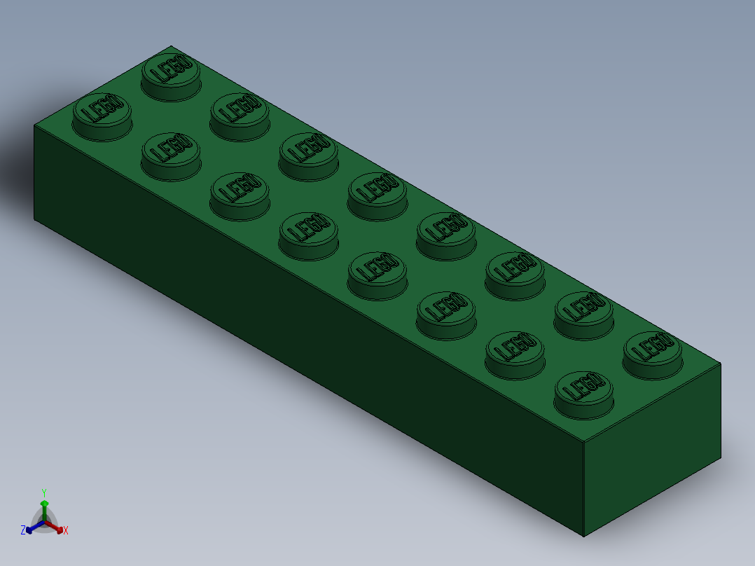 乐高套装 4421基本积木-4141384 - 3007 Dark Green Brick 2 x 8.SLDPRT