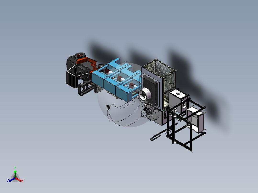 密封圈硫化冷却线sw21可编辑正等轴测图