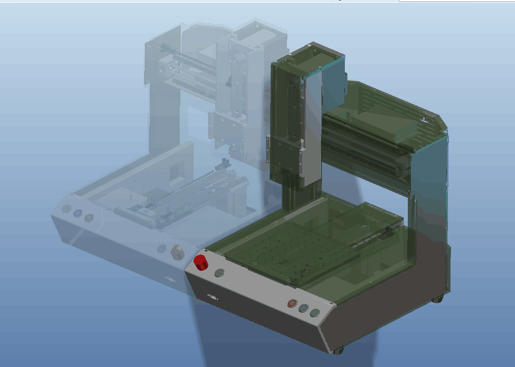 小型三轴同步带坐标工作台proe三维3d图移栽三轴工作平台+cad图纸