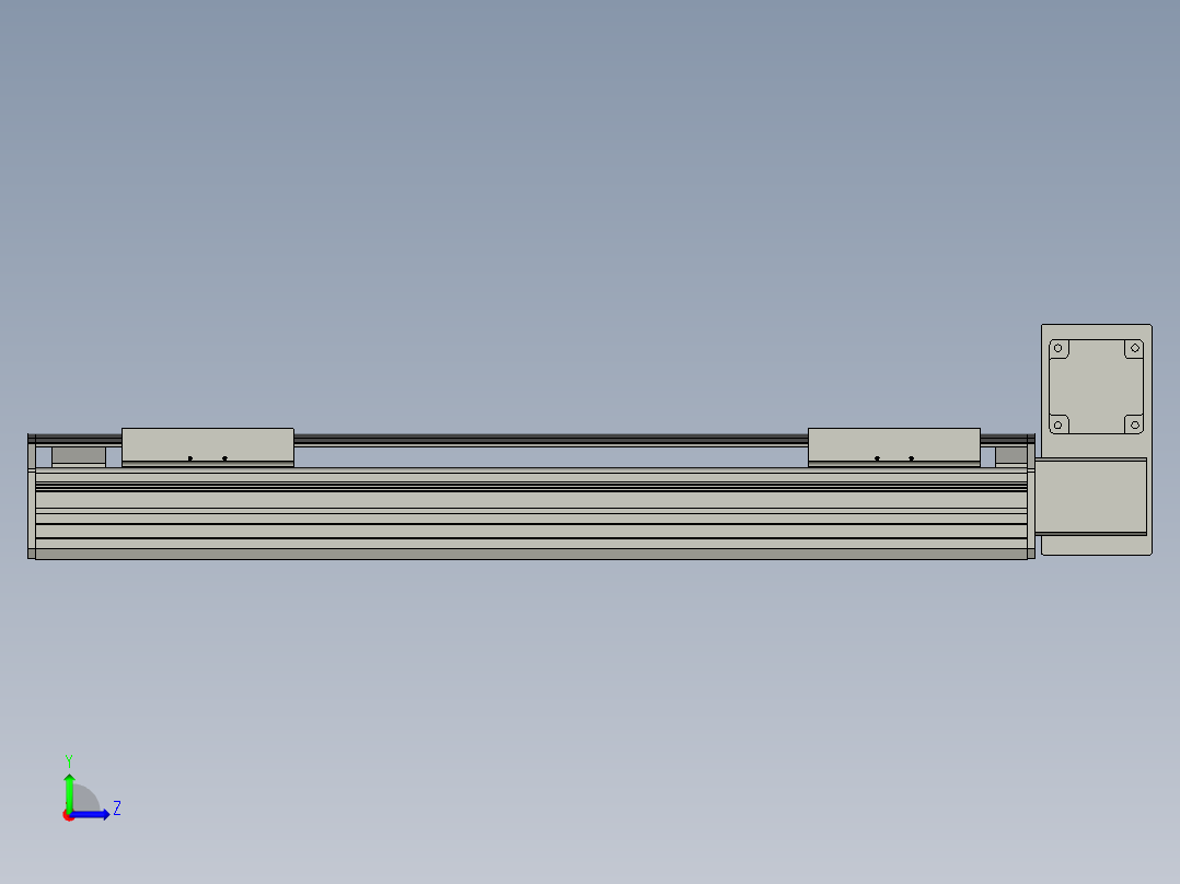 直线模组WG-LHB12-S400-RU设计图纸左视图