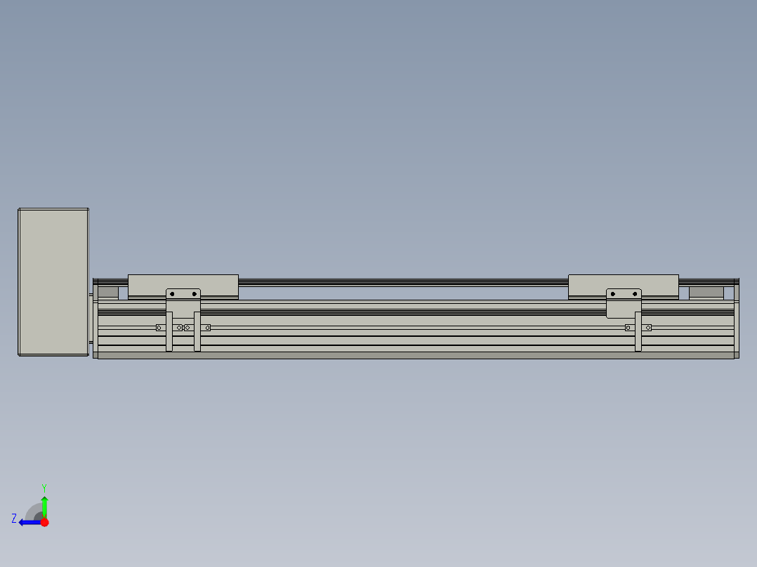 直线模组WG-LHB12-S400-RU设计图纸右视图