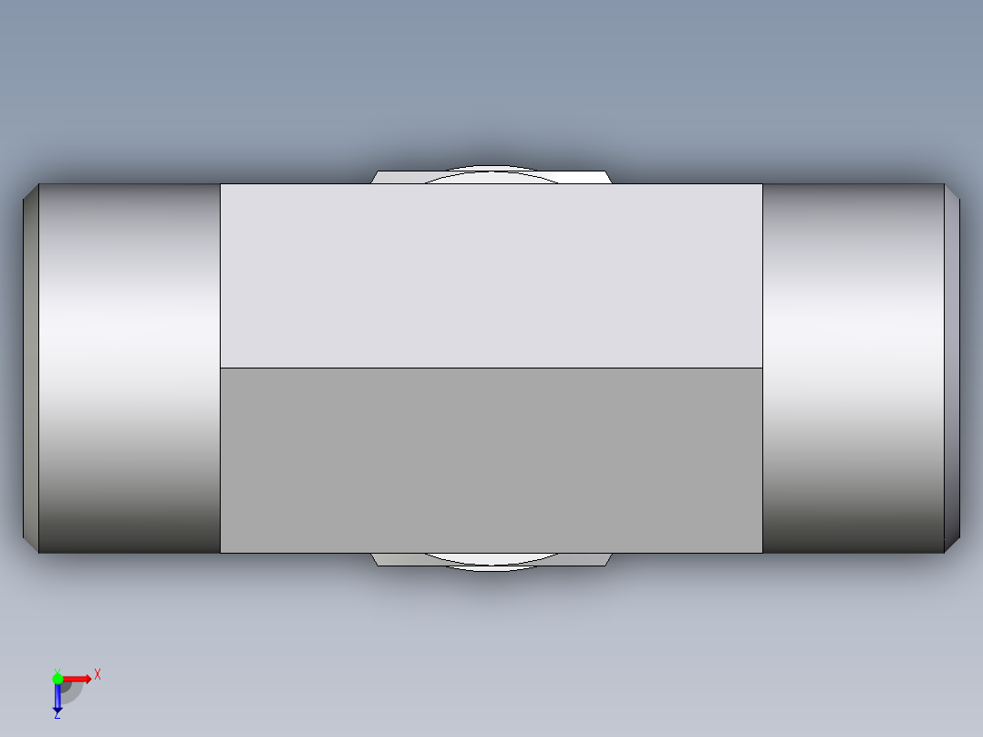 卡套式工业通用硬管接头EO_Adjustable_locknut_branch_tee_TEE20SMOROMDCF俯视图