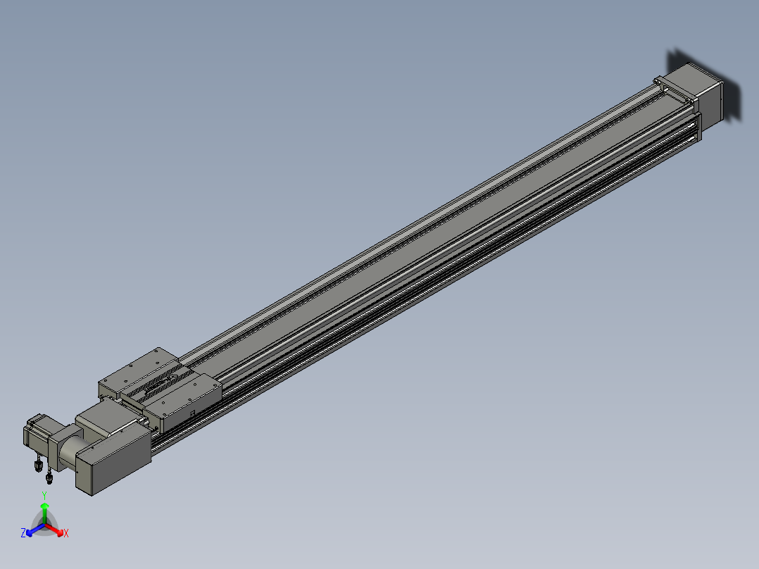 威洛博直线电机模组EB16-L208-S1650-BL-ZP75-MS3-5K正等轴测图
