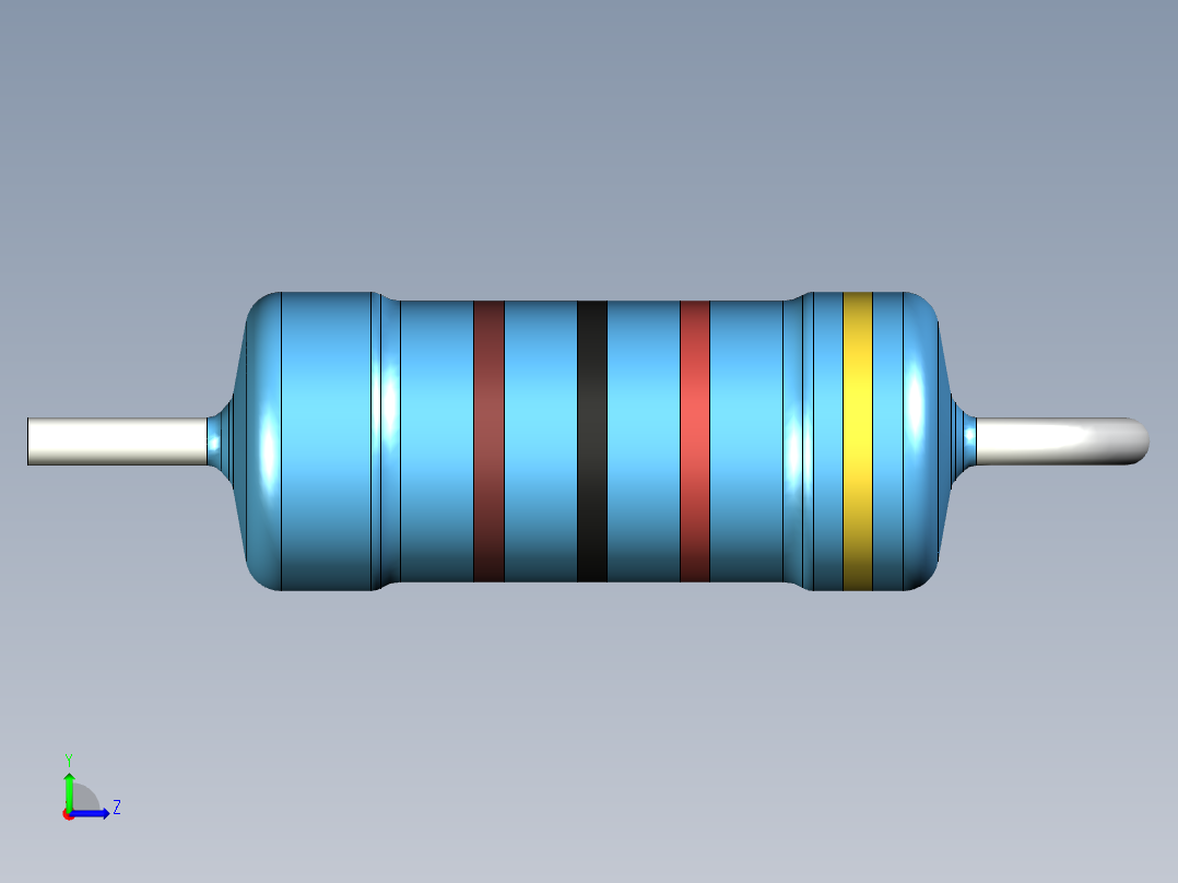 无源元件封装-RES-1W-V-MF左视图