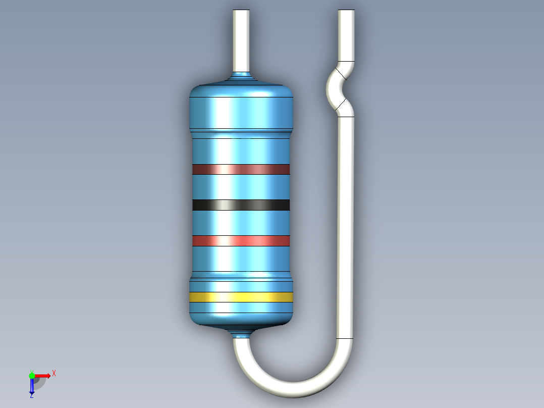 无源元件封装-RES-1W-V-MF俯视图