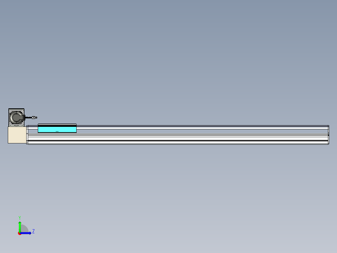 同步带滑台-半封闭B22H-L100-C-S1400-RU-P75-D3-N5左视图