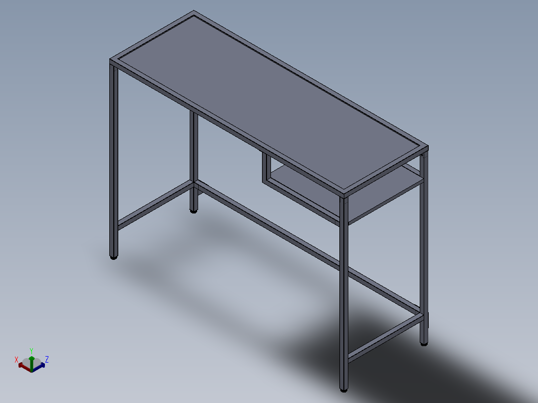 笔记本电脑桌正等轴测图
