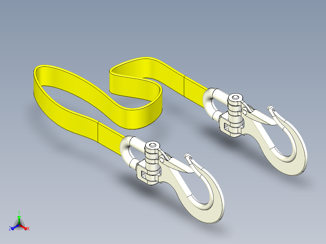 2000kg起重机吊带吊索<span style='color: red'>3D</span>模型图纸 step x_t x_b格式