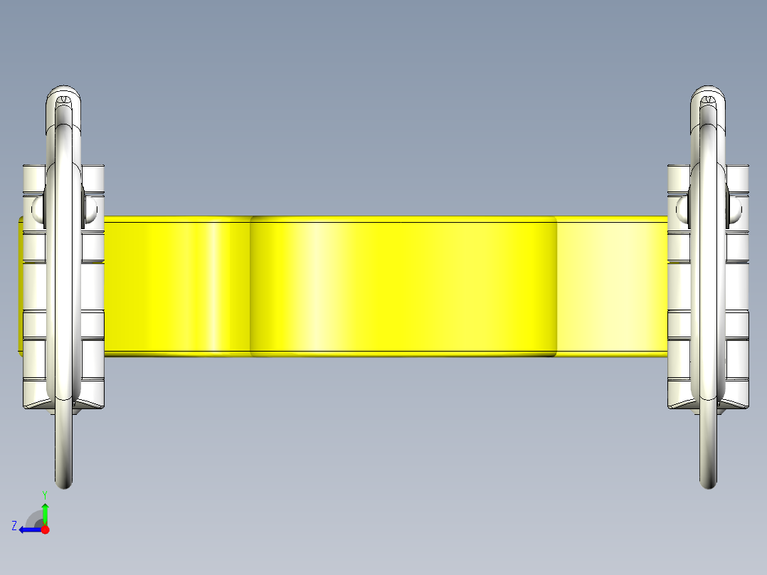 2000kg起重机吊带吊索3D模型图纸 step x_t x_b格式右视图