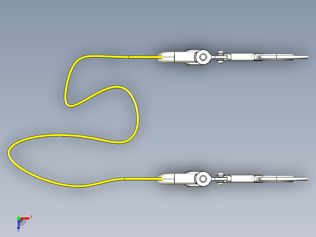 2000kg起重机吊带吊索3D模型图纸 step x_t x_b格式俯视图