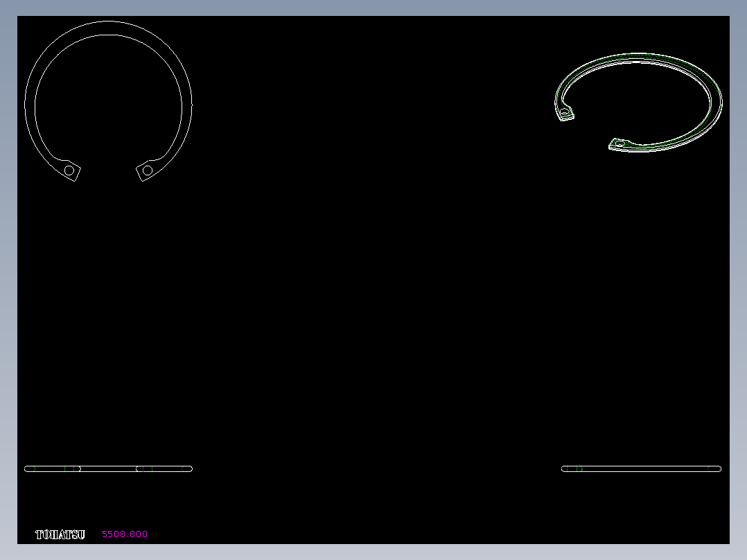 C型扣環(孔用)5508-2D多系列多零件图纸模型