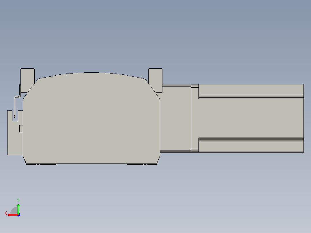 直线模组WG-LHB12-S700-R(B)设计图纸后视图