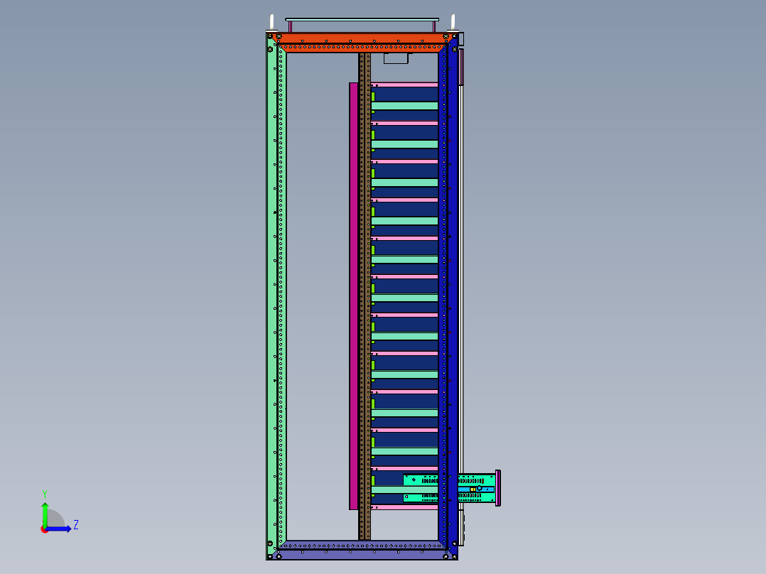 低压抽出式开关柜子左视图