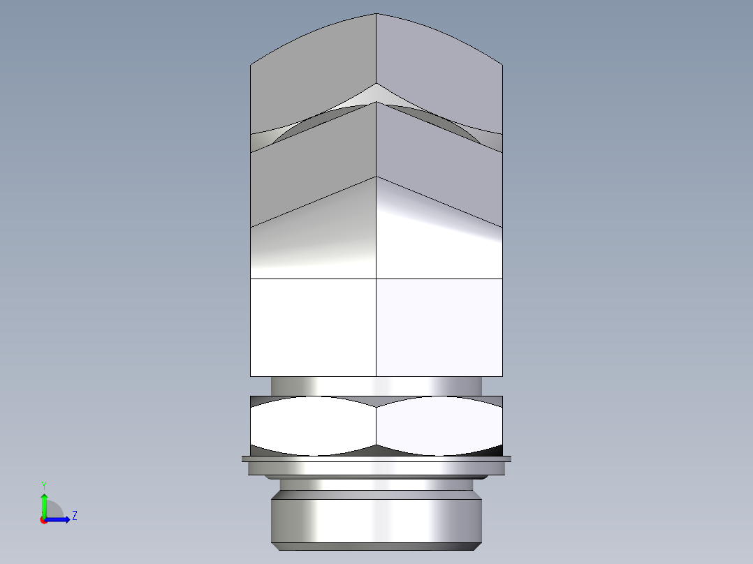 卡套式工业通用硬管接头EO_Adjustable_locknut_45_deg_elbow_VEE35ZLRCF左视图