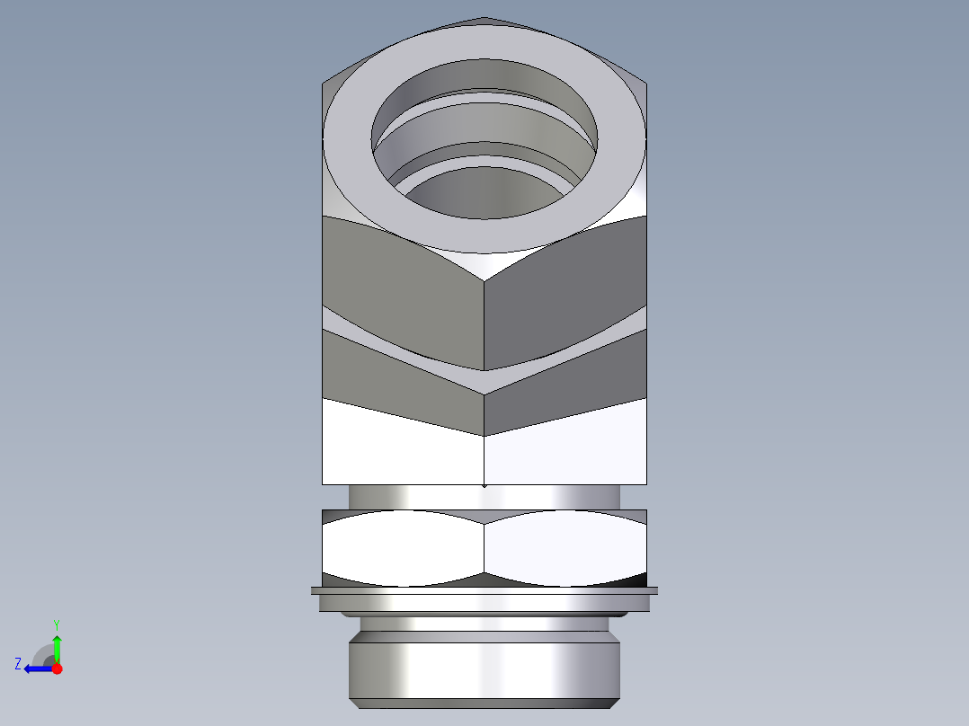 卡套式工业通用硬管接头EO_Adjustable_locknut_45_deg_elbow_VEE35ZLRCF右视图
