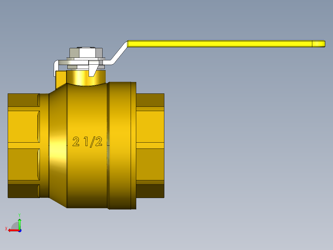 管道手动球阀-水管开关阀-手动阀门铜球阀DN65后视图
