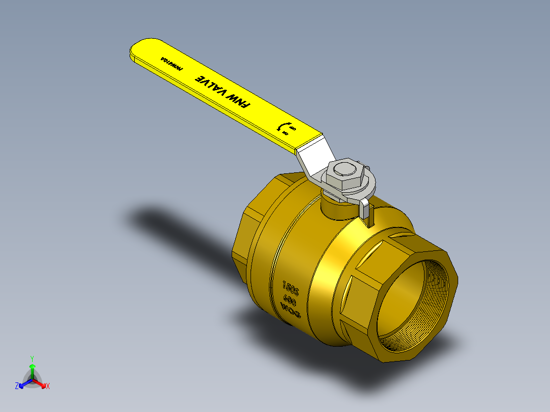 管道手动球阀-水管开关阀-手动阀门铜球阀DN65正等轴测图