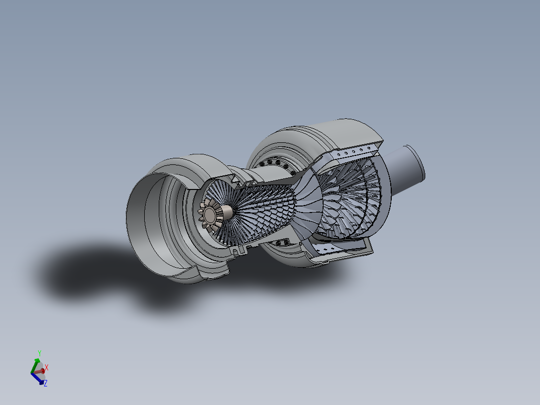 喷气推进发动机简易剖面