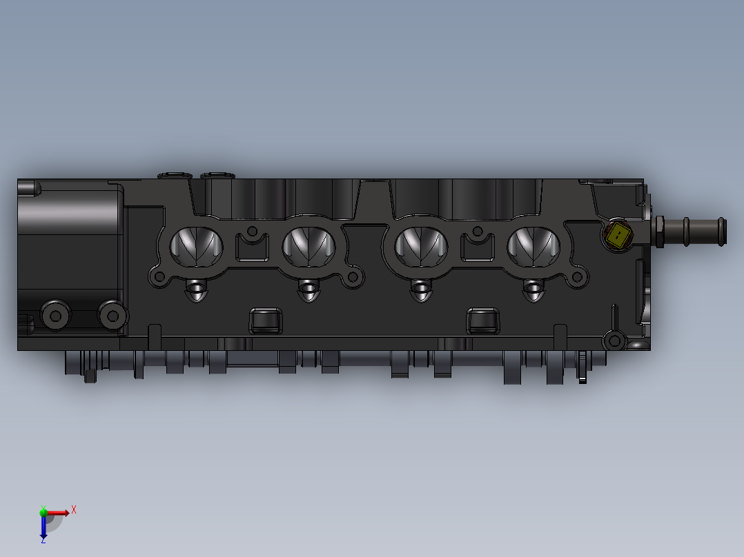 发动机缸头组装俯视图