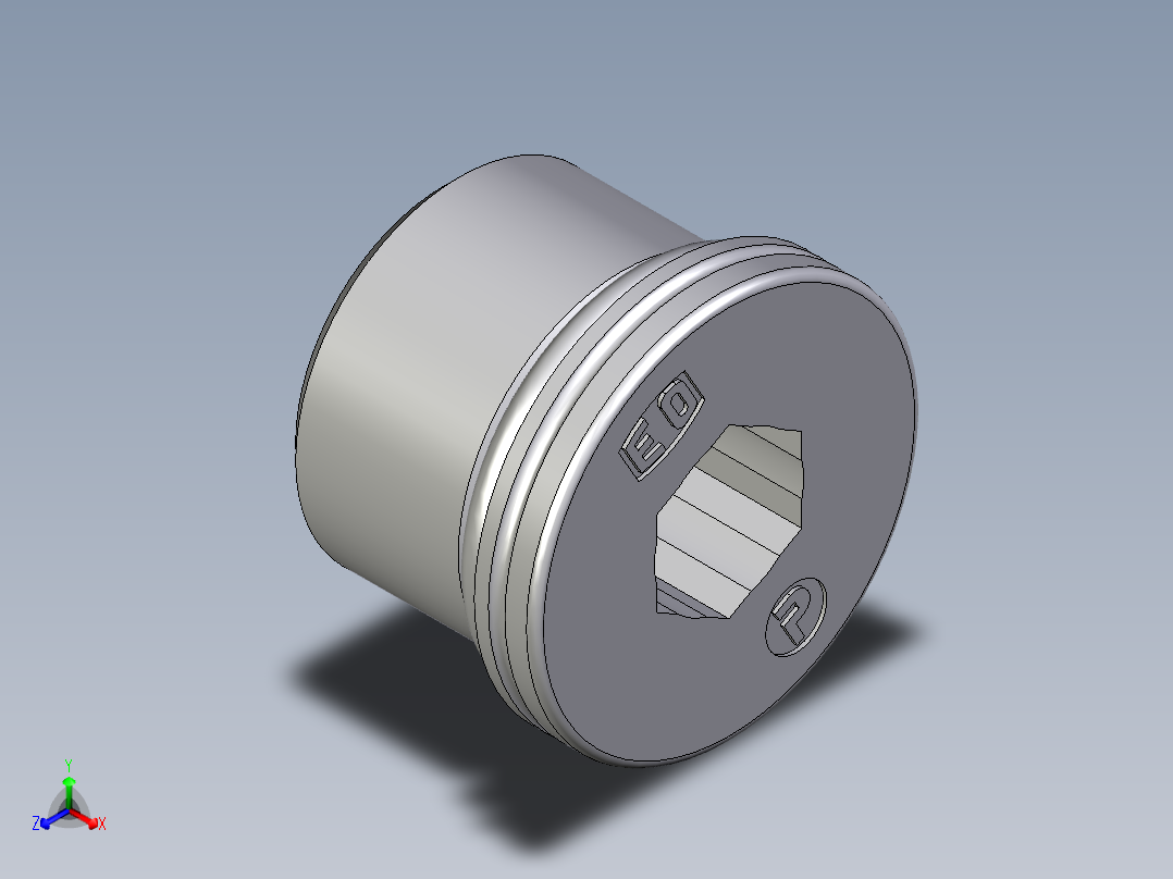 卡套式工业通用硬管接头EO_Blanking_plug_for_ports_VSTI27X2ORCF正等轴测图