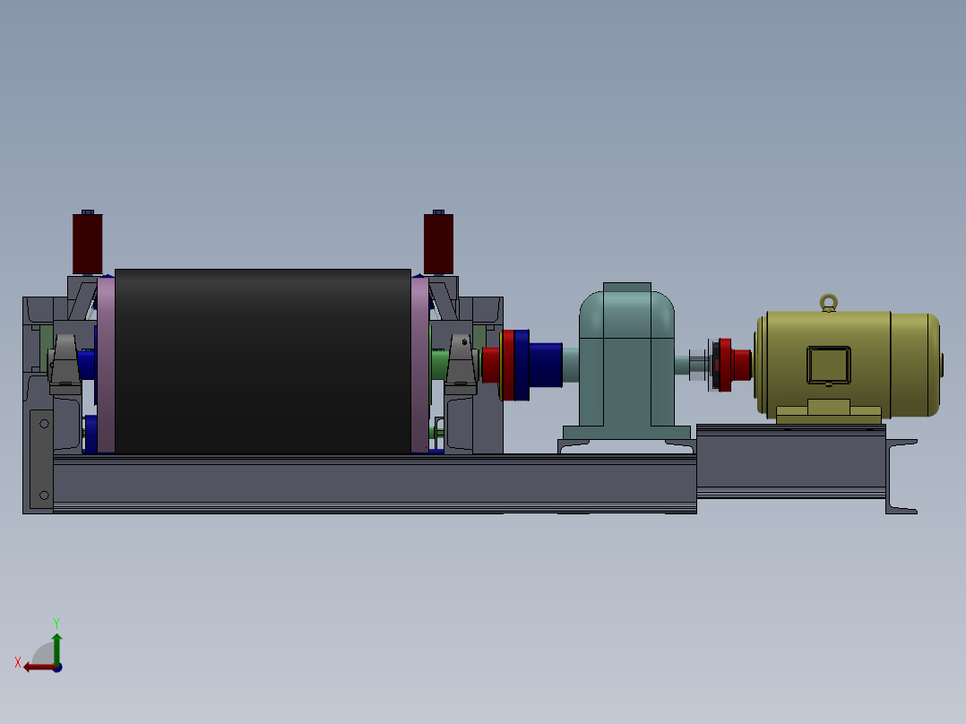 带式输送机设计含三维二维说明书-传动装置后视图