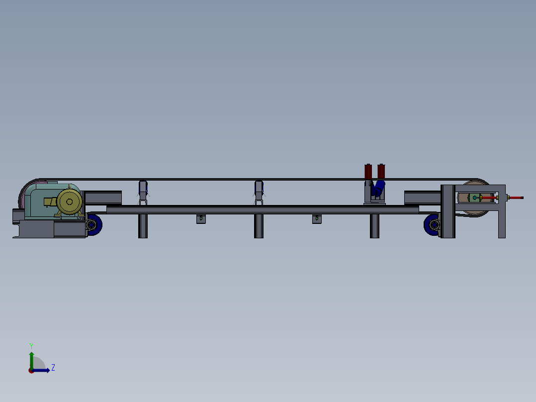 带式输送机设计含三维二维说明书-传动装置左视图