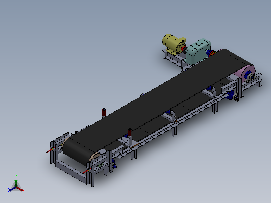 带式输送机设计含三维二维说明书-传动装置正等轴测图