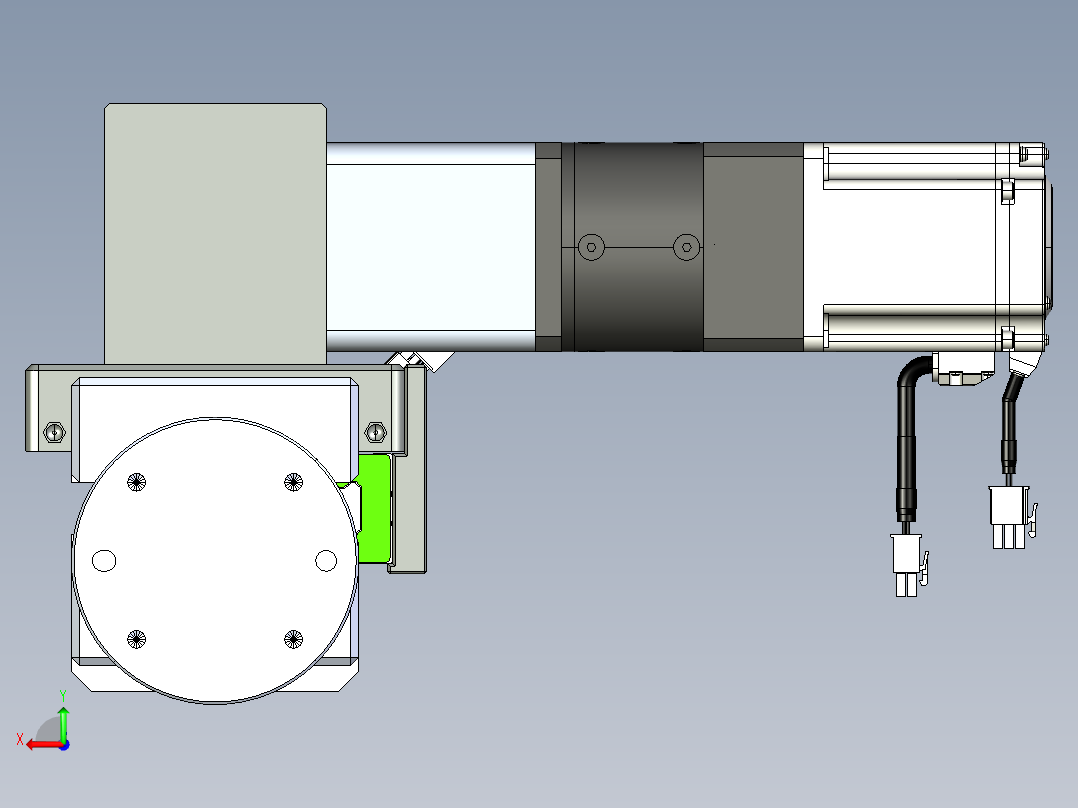 威洛博直线电机模组EB8ZR-L200-S1020-RZP75B5K-ZP755K-MS3后视图