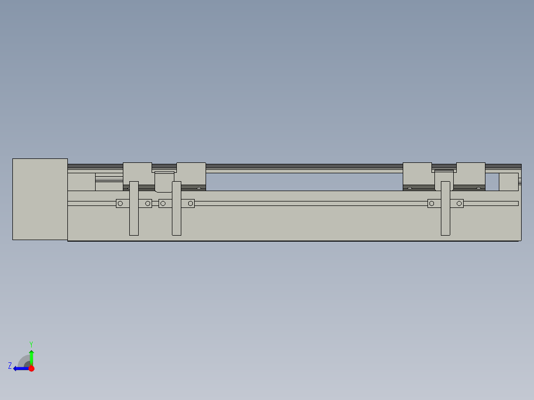 直线模组LHA6-S200-R-100W(16丝杆)设计图纸右视图