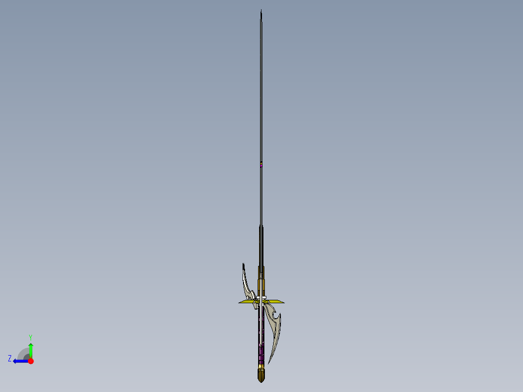 游戏道具源深冲击武士刀右视图