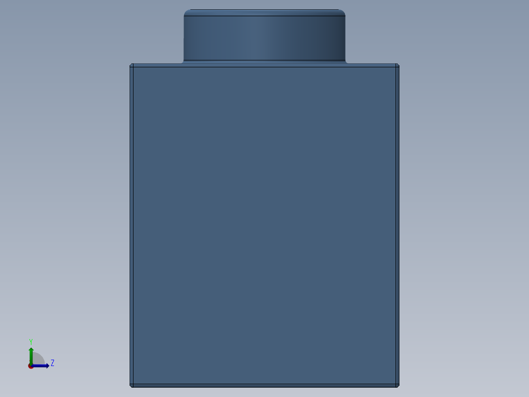 乐高机械组积木（横梁）-6004881- 3700 Medium Blue Technic Brick 1 x 2 with Hole左视图