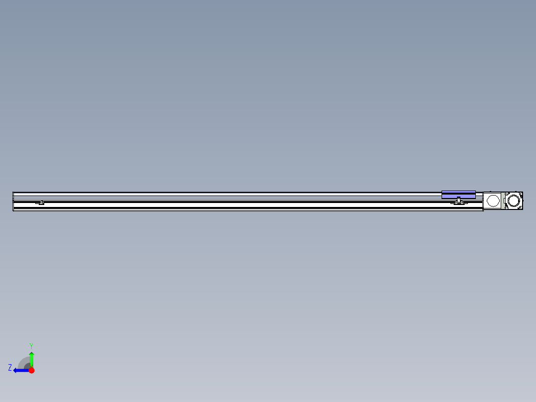 同步带滑台-半封闭B17H-L50-S1950-L-P75-D3右视图