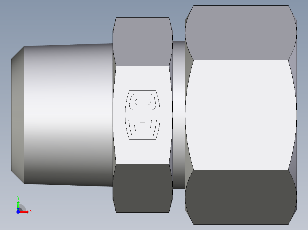卡套式工业通用硬管接头EO_Male_Stud_connector_GE25S1NPT71前视图