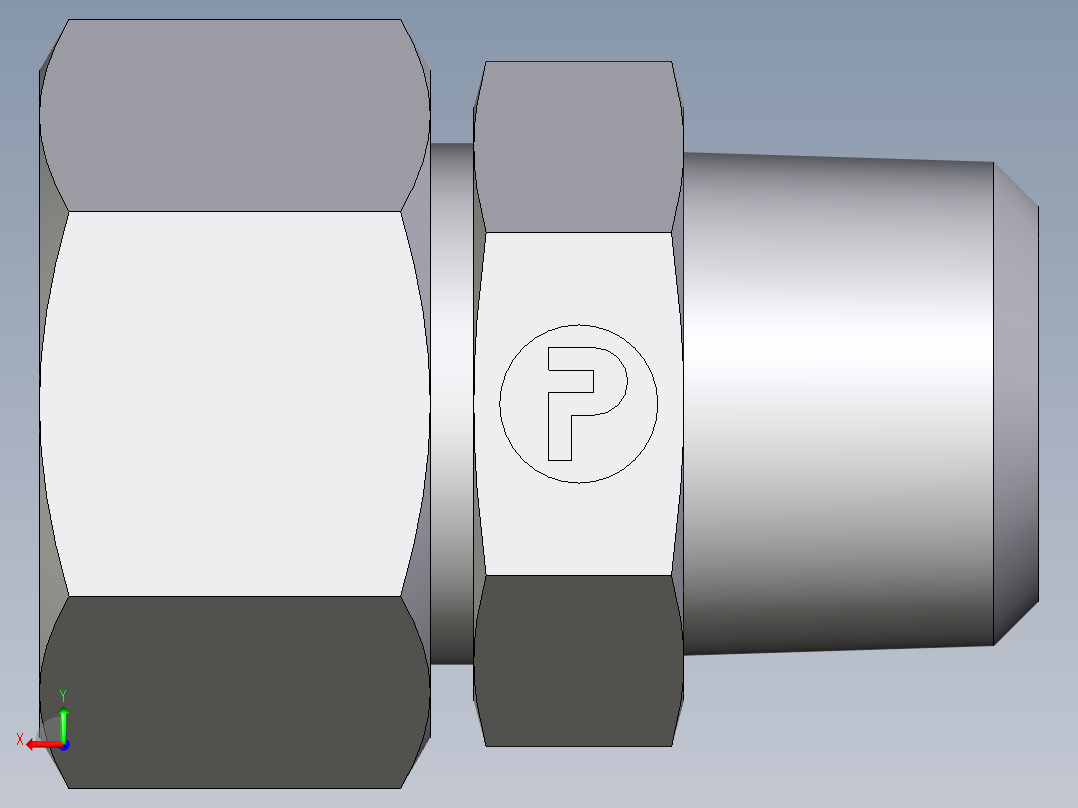 卡套式工业通用硬管接头EO_Male_Stud_connector_GE25S1NPT71后视图