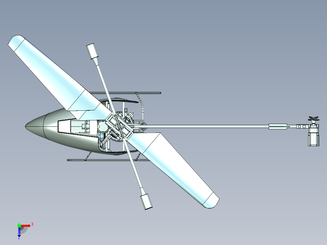V911遥控直升机模型俯视图