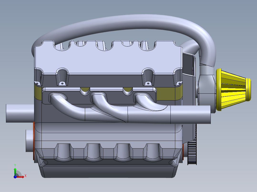 motor-v6六缸发动机简易前视图