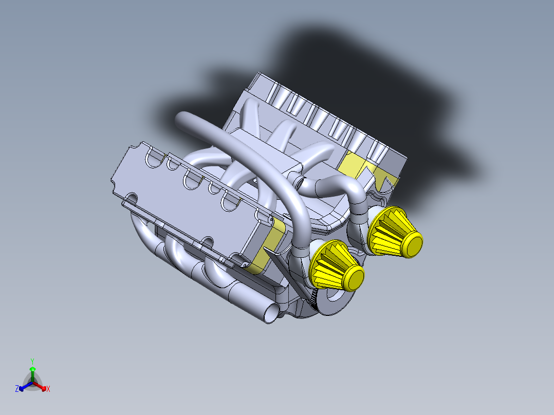 motor-v6六缸发动机简易正等轴测图