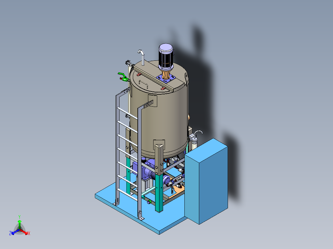 CHEMICAL INJECTION SKID<span style='color: red'>化工</span>罐模型3D<span style='color: red'>图纸</span> IGS格式