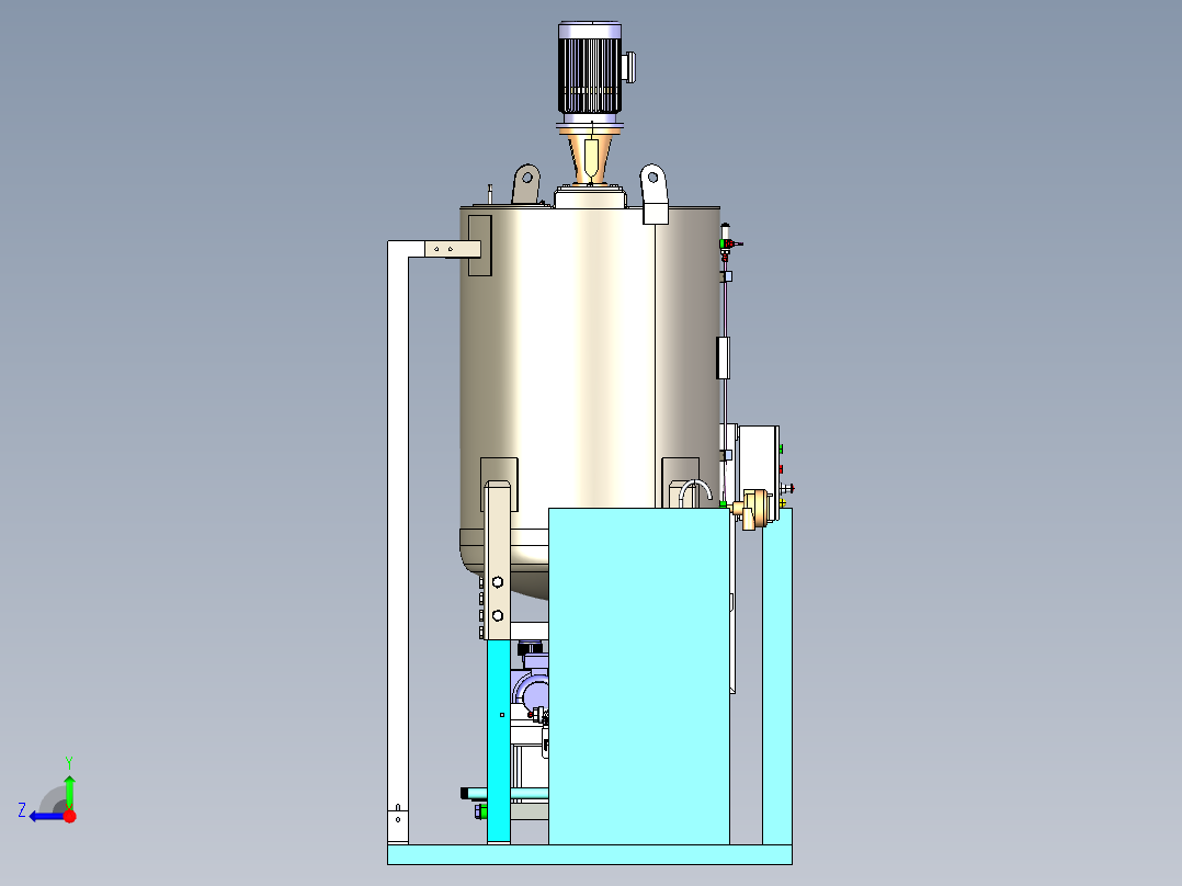 CHEMICAL INJECTION SKID化工罐模型3D图纸 IGS格式右视图